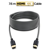 1 x RAW Customer Returns PowerBear 4K HDMI Cable 7.6m 18Gbps High Speed HDMI Cable, Braided Nylon Gold Connectors, 4K 60Hz, Ultra HD, 2K, 1080P, ARC CL3 Certified for Laptop, Monitor, PS5, PS4 more - RRP €18.67