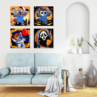 7 x Brand New NAIMOER 4 Pieces Framed Paint by Numbers Kids Kit, DIY Halloween Paint by Numbers Kids Adults, Paint by Numbers Kits Cartoon Paint by Numbers Canvas for Home Decor 8x8in  - RRP €142.8