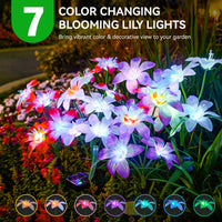 1 x RAW Customer Returns BUCASA Solar Lamps for Outdoor Garden, 4 Pack Upgarded Solar Lights for Outdoor with Blooming 16 Lily Flowers, IP65 Waterproof Solar Lights Garden Decoration with Colored Light for Patio, Lawn, Balcony, Yard - RRP €29.99