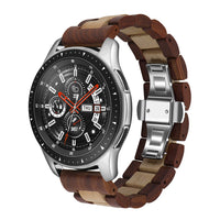 1 x RAW Customer Returns Wooden Bracelet 22mm Compatible with Samsung Galaxy Watch 3 45mm Gear S3 46mm, Wooden Stainless Steel Watch Strap Quick Release Bracelet for Amazfit GTR 47mm Red and Maple 22MM  - RRP €33.98