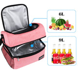 1 x RAW Customer Returns Homewit Cooler Bag Small Pink, 15L Lunch Bag with Double Decker Cooler Bag Insulated Bag, Foldable Cooler Box Insulated Bag Thermal Bag for Sports Picnic Fitness Work - RRP €22.99