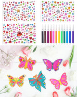 14 x Brand New CHMMY 65 Pieces Butterflies Decoration Set Crafts Children Wooden Butterfly with Watercolor Pen and Rhinestone Stickers for Birthday Decoration Party Weddings Baby Showers Wreath Decorations DIY Decoration - RRP €181.86