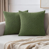 1 x RAW Customer Returns MIULEE Corduroy Velvet Cushion Cover Decorative Cushion Cover Modern Sofa Cushion Decorative Cushion Couch Cushion Decorative Cushion Soft for Sofa Living Room Bedroom Set of 2 50 x 50 cm Matcha Green - RRP €21.99