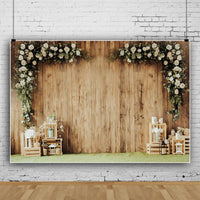 1 x RAW Customer Returns MIRRORANG 3x2m Wedding Background for Photography Secret Garden Backdrop Rustic Wood Wedding Anniversary Photo Studio Accessories Flowers Photo Wall Background - RRP €37.99