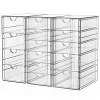 1 x RAW Customer Returns GoMaihe Cosmetic Organizer with 10 Drawers 2PCS Acrylic Drawer Box Transparent Vanity Organizer for Bathroom Bedroom Dressing Room - RRP €33.25