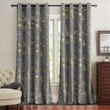 1 x Brand New MIULEE Marbled Gold Pattern Velvet Curtains Sparkling Curtains with Eyelets Thermal Curtain Eyelet Curtains for Bedroom Living Room Set of 2 140 x 245 cm W x H Grey - RRP €39.56