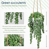 1 x RAW Customer Returns Briful Artificial Plants Hanging Plant Senecio Hanging Succulents Artificial Wall Decoration Artificial Flowers Artificial Plants, Height 35.5 cm, in Hanging Basket - RRP €23.18