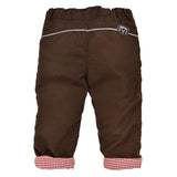 1 x RAW Customer Returns Baby traditional running trousers lined in leather trousers look brown traditional clothing for babies toddlers, size 110 - RRP €43.09