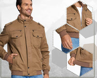 1 x RAW Customer Returns KEFITEVD Men Winter Fleece Jackets Work Jacket Warm Windproof Multi Pockets Coat,Khaki,L - RRP €74.98