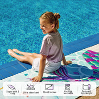 1 x RAW Customer Returns Mermaid Beach Towel - 76 x 150 cm Mermaid Polyester Camping Towels for Girls Kids Quick Drying Bath Towel Ultra Absorbent Super Soft Beach Blanket Pool Travel Swimming Bath Towel - RRP €16.63