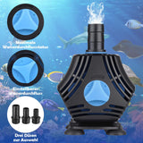 1 x RAW Customer Returns Zacro 2000L H 40W water pump, submersible pump for aquarium, fountains, ponds, small water pump with THREE nozzles 13 mm-16 mm-19 mm, maximum height range 2.3 m to 2.5 m, cable 1.8 m - RRP €28.98