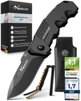 1 x RAW Customer Returns BERGKVIST K10 folding knife two-hand knife - sharp pocket knife for outdoor survival with fire steel bag - allowed to be carried in Germany - RRP €28.22