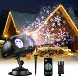 1 x RAW Customer Returns Litake LED Projector Christmas Snowflake, Snowflake Projection Lamp with Remote Control IP65 Waterproof Snowflake Projector Lights Rotating Projector for Christmas Party Wedding Garden - RRP €38.3