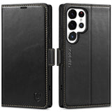 1 x RAW Customer Returns SHIELDON Case for Galaxy S24 Ultra 5G, Protective Case Genuine Leather Card Slot RFID Blocker Kickstand Shockproof TPU Inner Case Cell Phone Case Compatible with Galaxy S24 Ultra 2024 6.8 - Retro Black - RRP €30.99