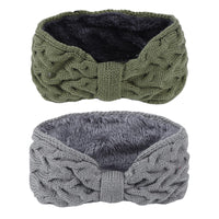 1 x Brand New 2PCS Velvet Bow Wool Headband Women s Velvet Bow Wool Headband, Knit Earmuffs, Warm Twist Headband for Autumn and Winter Accessories color 2  - RRP €9.08