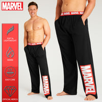 1 x RAW Customer Returns Marvel Pajamas Men Long, Avengers Leisure Pants Men, Cotton Pajamas Long Black Red, 2XL  - RRP €19.99