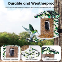 1 x RAW Customer Returns Luvan Smart Bird House with Camera, 1080P HD Bird Watching Camera, Automatic Recording of Bird Videos, AI Identification of 11,000 Bird Species, Wireless Outdoor Bird House with Solar Panel - RRP €107.4