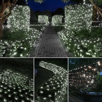 1 x RAW Customer Returns CORST Solar Net Lights 3.6x1.5M Mesh Fairy Lights Net Outdoor Inner Solar Garden Tree Fairy Lights Bushes Waterproof with 8 Modes Timer White  - RRP €23.32