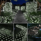 1 x RAW Customer Returns CORST Solar Net Lights 3.6x1.5M Mesh Fairy Lights Net Outdoor Inner Solar Garden Tree Fairy Lights Bushes Waterproof with 8 Modes Timer White  - RRP €23.32