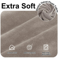 1 x RAW Customer Returns Ystyle Sofa Cover Velvet 4 Seater, Stretch Sofa Cover, Sofa Protector Non-Slip, Elastic Sofa Cover, Sofa Cover with Armrests, Cover Sofa Sofa Protector Cat Couch Protector Sofa Blankets, Khaki - RRP €45.24