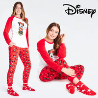 1 x RAW Customer Returns Disney Pajamas Women with Cuddly Socks Set Characters Stitch Gift Set White Red Minnie, S  - RRP €31.73