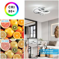 1 x RAW Customer Returns Comely LED ceiling light, 30W 3300LM ceiling lamp 6500K cool white light, creative flower shape acrylic LED ceiling lighting for bedroom, living room, dining room, hallway, silver - RRP €38.34