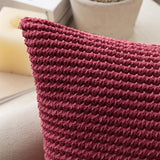 1 x RAW Customer Returns MIULEE 2 Pieces Cushion Cover Striped Corduroy Pillowcase Soft and Comfortable Polyester Modern Decoration for Sofa Bed Chairs Bedroom Living Room Office 50x50 cm Red Wine - RRP €18.99