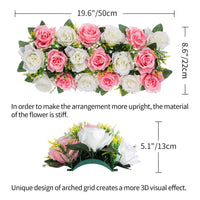 1 x Brand New BLOSMON Roses Artificial Flowers Wedding Decoration Artificial Flowers 6 Pcs Pink White Rose Table Decoration Wedding Artificial Flower Silk Flowers Bouquet Arrangement For Home Baby Shower Table Centerpiece Decoration - RRP €92.98