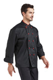 1 x RAW Customer Returns Nanxson Men s Chef s Jacket Unisex Women s Baker s Jacket with Ball Buttons, Breathable Short Sleeve Stand-Up Collar Chef s Clothing CFM0048 M, Black  - RRP €24.99