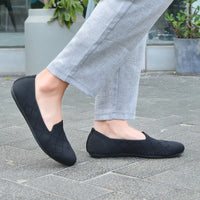 1 x RAW Customer Returns Puxowe Women s Flat Shoes Ballerina Shoes Round Knitted Dress Shoes Low Wedge Slip On Ballerina Walking Flats Shoes for Women Comfortable Soft, Black, 39 EU - RRP €58.8