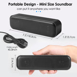 1 x RAW Customer Returns ODWTMRK PC Speaker, Mini SoundBar Wired Laptop Speaker PC Boxes USB Computer Speaker for PC Computer, Laptop, Notebook, Tablet, Desktop Checkout Counter - Plug and Play - RRP €16.99