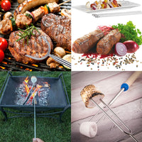 1 x RAW Customer Returns AONAT telescopic grill skewers, 10 PC grill skewers stainless steel, stick bread skewers, stick bread sticks, marshmallow skewers, grill skewers campfire, roulade needles, extra long BBQ skewer long 31-81CM  - RRP €14.99