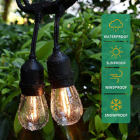 1 x RAW Customer Returns Svater fairy lights bulbs outside, 15M LED fairy lights outside with 15 1 1W S14 LED plastic bulbs, warm white 2700K lighting IP65 waterproof for garden trees patio parties - RRP €49.99