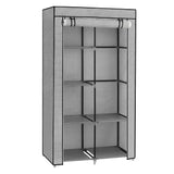 1 x RAW Customer Returns SONGMICS Wardrobe, 1 Clothes Rail, 6 Levels, Non-Woven Fabric, Metal Frame, 45 x 88 x 168 cm, for Bedroom, Hallway, Dressing Room, Grey with Herringbone Pattern, RYG084G22 - RRP €34.87