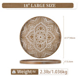 1 x Brand New Hanobe Wooden Tray Decorative Tray Round Vintage Decorative Tray Brown 45cm Rustic Serving Tray Wood Small Round Candle Trays Shabby Chic Small Candle Tray Round for Tealight Kitchen Table - RRP €39.44