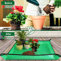 1 x Brand New Large Plant Repotting Mat, Gardening Mat for Plants - Pot Mat - 29.5 x 29.5 - Thick Waterproof Foldable Pot Tray - Portable Garden Mat Green  - RRP €19.2