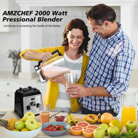 1 x RAW Customer Returns AMZCHEF Professional Blender 2000W, Multifunction Blender for Smoothies with 4 Preset Programs and 8 Adjustable Speeds, 25000 rpm, 2 Liter Tritan Jug, BPA Free, Recipe - RRP €140.16