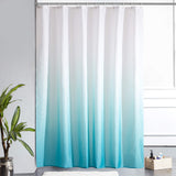 1 x RAW Customer Returns Furlinic shower curtain 180x200cm textile curtains made of fabric waterproof anti-mould washable bathroom curtain for bathroom in bathtub white to aquamarine with 12 shower rings. - RRP €20.16