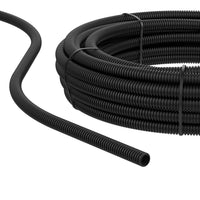 1 x RAW Customer Returns AUPROTEC corrugated pipe unslit 2 to 50m empty pipe for underground cables corrugated pipe UV resistant cable protection hose cable hose black - inner diameter 13 mm, length 25 m - RRP €34.94