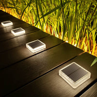 1 x RAW Customer Returns Lacasa Solar Garden Lights, 4 Pack 30LM LED Solar Lamp Outdoor IP68 Waterproof Path Lights Auto On Off Solar Light for Deck Step Driveway Stairs, Natural White 4000K Square - RRP €38.99