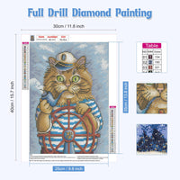 2 x Brand New RICUVED Cat Captain Diamond Painting Set, 5D Diamond Painting Pictures Adults Cat Diamond Painting Children, Full Drill Diamond Art Diamond Painting Pictures Diamond Painting for Home Decor 30 x 40 cm - RRP €20.14