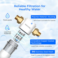 1 x RAW Customer Returns Waterdrop Spin Down Sediment Filter, Reusable Whole House Sediment Water Filter, Flushable Pre-Filter System for City Well Water, 1 3 4 MNPT, WD-PF01 - RRP €57.99