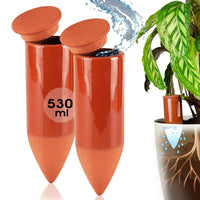 1 x RAW Customer Returns LIVONDO Terracotta watering aid 2x 530 ml handmade for watering houseplants Water level indicator plants Watering can Watering can houseplants - RRP €30.16