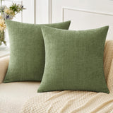 1 x RAW Customer Returns MIULEE Set of 2 Decorative Cushion Covers Soft Chenille Cushion Covers for Living Room Sofa Simple Cushion Cover 40 x 40 cm Green - RRP €11.6