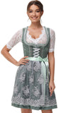 1 x RAW Customer Returns TrendiMax Trachten Damen Dirndl Midi Dirndlkleid Trachtenkleid Elegant Dress for Oktoberfest, incl. Lace Apron 50CM, Noble Green, 36 - RRP €114.64