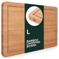 1 x RAW Customer Returns Blumtal cutting board made of 100 bamboo - 2cm thick wooden board antibacterial - solid wooden cutting board with juice groove - wooden cutting board 38x25x2cm - alternative to plastic cutting board - RRP €19.12