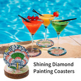 1 x Brand New Pieces 5D DIY Diamond Art and Craft Painting Coasters, Round Mandala Diamond Painting Coasters, Table Coasters for Cups Drinks Adults Children Coasters 6  - RRP €8.18