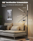 1 x RAW Customer Returns FUNTAPHANTA LED floor lamp, reading floor lamp with remote control and touch control for living room, bedroom, office with 4 color temperatures and 4 brightness levels, timer and memory function black  - RRP €41.46