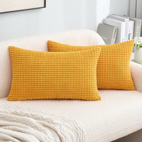 1 x RAW Customer Returns MIULEE Set of 2 Cushion Covers Corduroy Decorative Pillows Cushion Covers Sofa Cushions Decorative Couch Cushions Throw Pillows Cushion Cover Modern Cover Soft for Sofa Living Room Bedroom 30 x 50 cm Turmeric - RRP €15.99