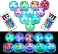 1 x RAW Customer Returns Mini Underwater Light RGB Multi Multi-Color LED Pond Lighting 10pcs Waterproof Tea Lights with Remote Control Multicolor Decoration for Garden Aquarium Vase Bathtub Pool or Spa - RRP €23.99